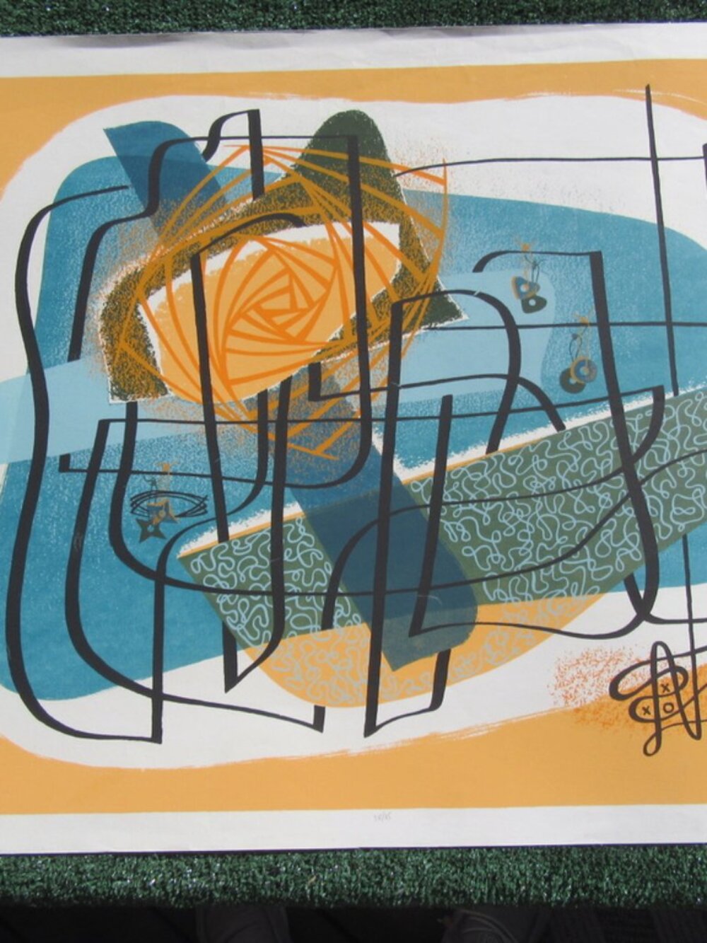 Veva Porter Prelude 28" x 22" Serigraph Signed Numbered MCM Art Print